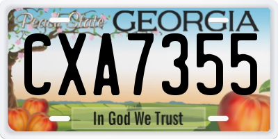 GA license plate CXA7355