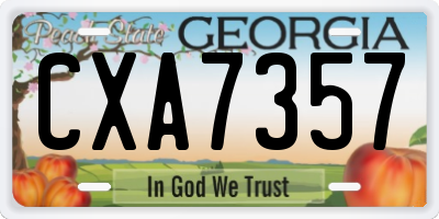 GA license plate CXA7357