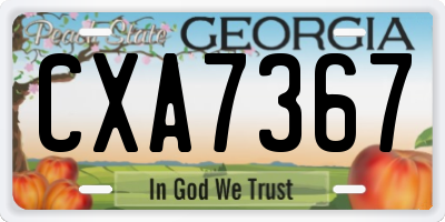 GA license plate CXA7367