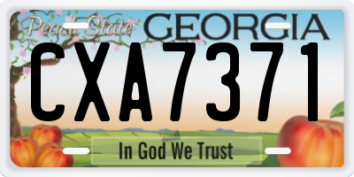 GA license plate CXA7371