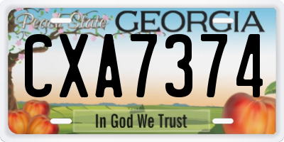 GA license plate CXA7374