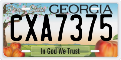 GA license plate CXA7375