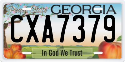GA license plate CXA7379