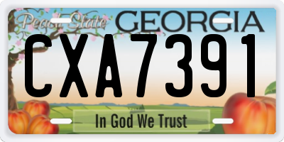 GA license plate CXA7391