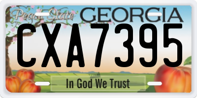 GA license plate CXA7395