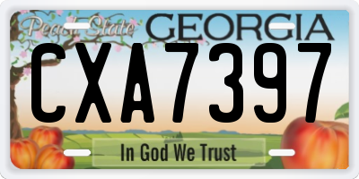 GA license plate CXA7397