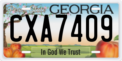 GA license plate CXA7409