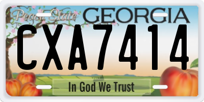 GA license plate CXA7414