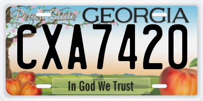 GA license plate CXA7420