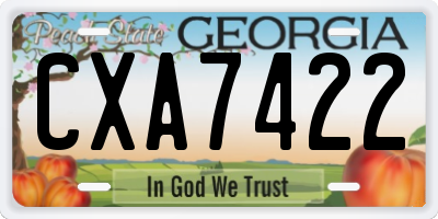 GA license plate CXA7422