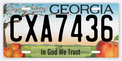GA license plate CXA7436