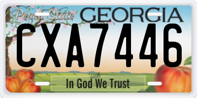 GA license plate CXA7446