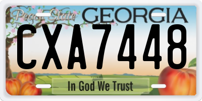 GA license plate CXA7448