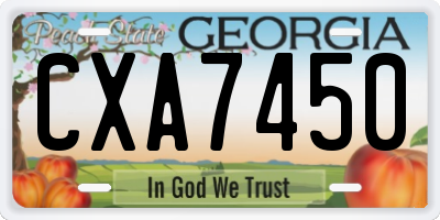 GA license plate CXA7450