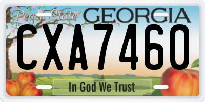 GA license plate CXA7460