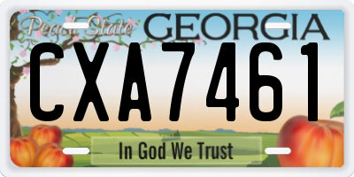 GA license plate CXA7461
