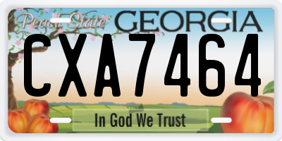GA license plate CXA7464