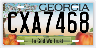 GA license plate CXA7468