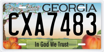 GA license plate CXA7483