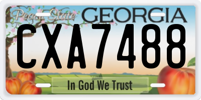 GA license plate CXA7488