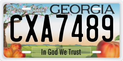 GA license plate CXA7489