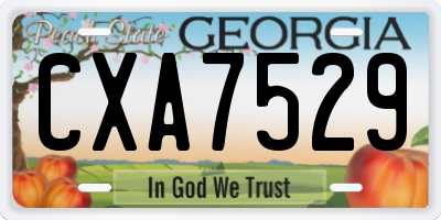 GA license plate CXA7529