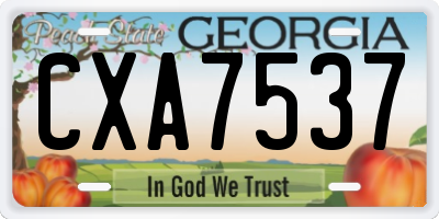 GA license plate CXA7537