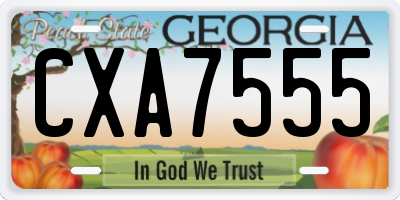 GA license plate CXA7555