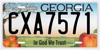 GA license plate CXA7571
