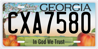GA license plate CXA7580
