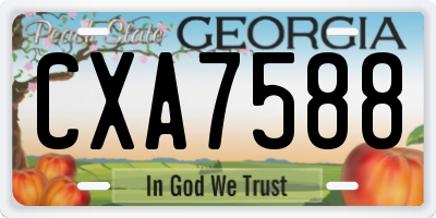 GA license plate CXA7588