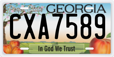 GA license plate CXA7589