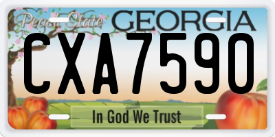 GA license plate CXA7590