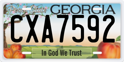 GA license plate CXA7592