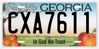 GA license plate CXA7611