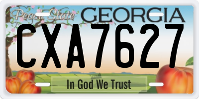 GA license plate CXA7627
