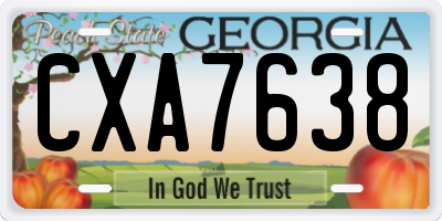 GA license plate CXA7638