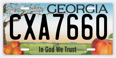 GA license plate CXA7660