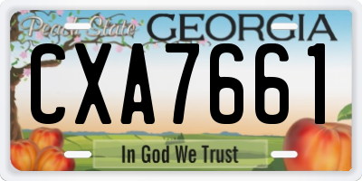 GA license plate CXA7661