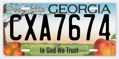 GA license plate CXA7674