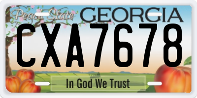 GA license plate CXA7678