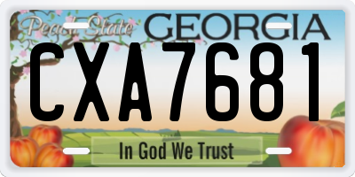 GA license plate CXA7681