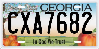 GA license plate CXA7682