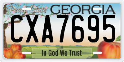 GA license plate CXA7695