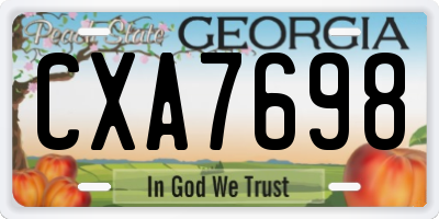 GA license plate CXA7698
