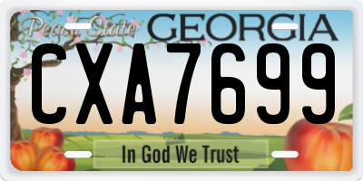 GA license plate CXA7699