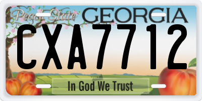 GA license plate CXA7712