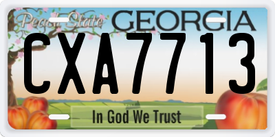 GA license plate CXA7713