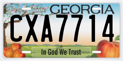 GA license plate CXA7714