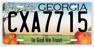 GA license plate CXA7715